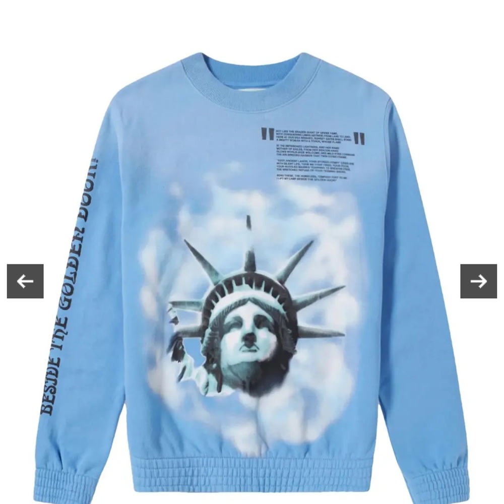 Off-White Blue Statue of Liberty Men’s Crew Neck